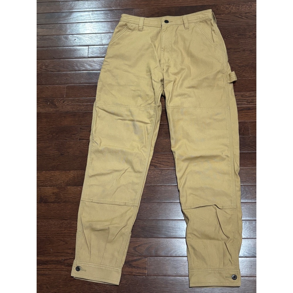 Patagonia Hemp Iron Forge Double Knee Carpenter Pants Tan Snap cuffs Women 6